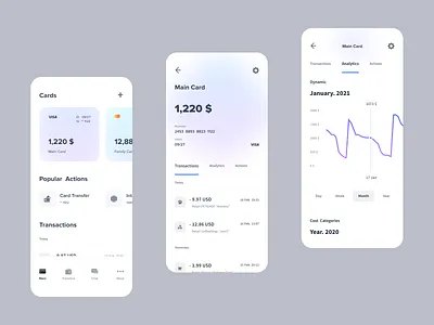 Finance App app app design bank blur card chart charts finance finance app fintech mobile mobile ui ui ui design uidesign uiux wallet