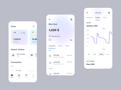 Finance App app app design bank blur card chart charts finance finance app fintech mobile mobile ui ui ui design uidesign uiux wallet