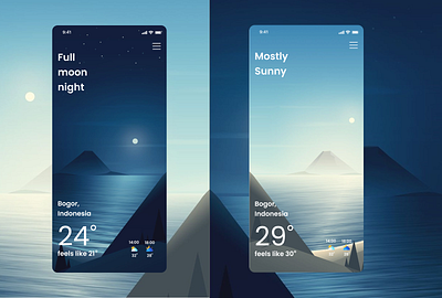 Weather App - mountain app ui ux weather weather app