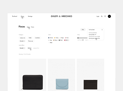 PLP Filter for GH branding ecommerce filter logo minimal shop store ui ux visual identity web web design website website design
