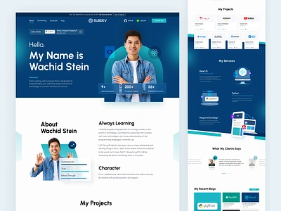 SUBDEV - LandingPage Exploration api blue clean code company profile customer design developers dribbble experience fastapi landingpage native project python reacrjs responsive design services ui uidesign