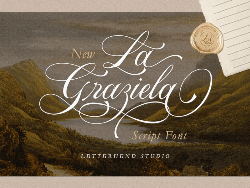 La Graziela - Script Font novel font