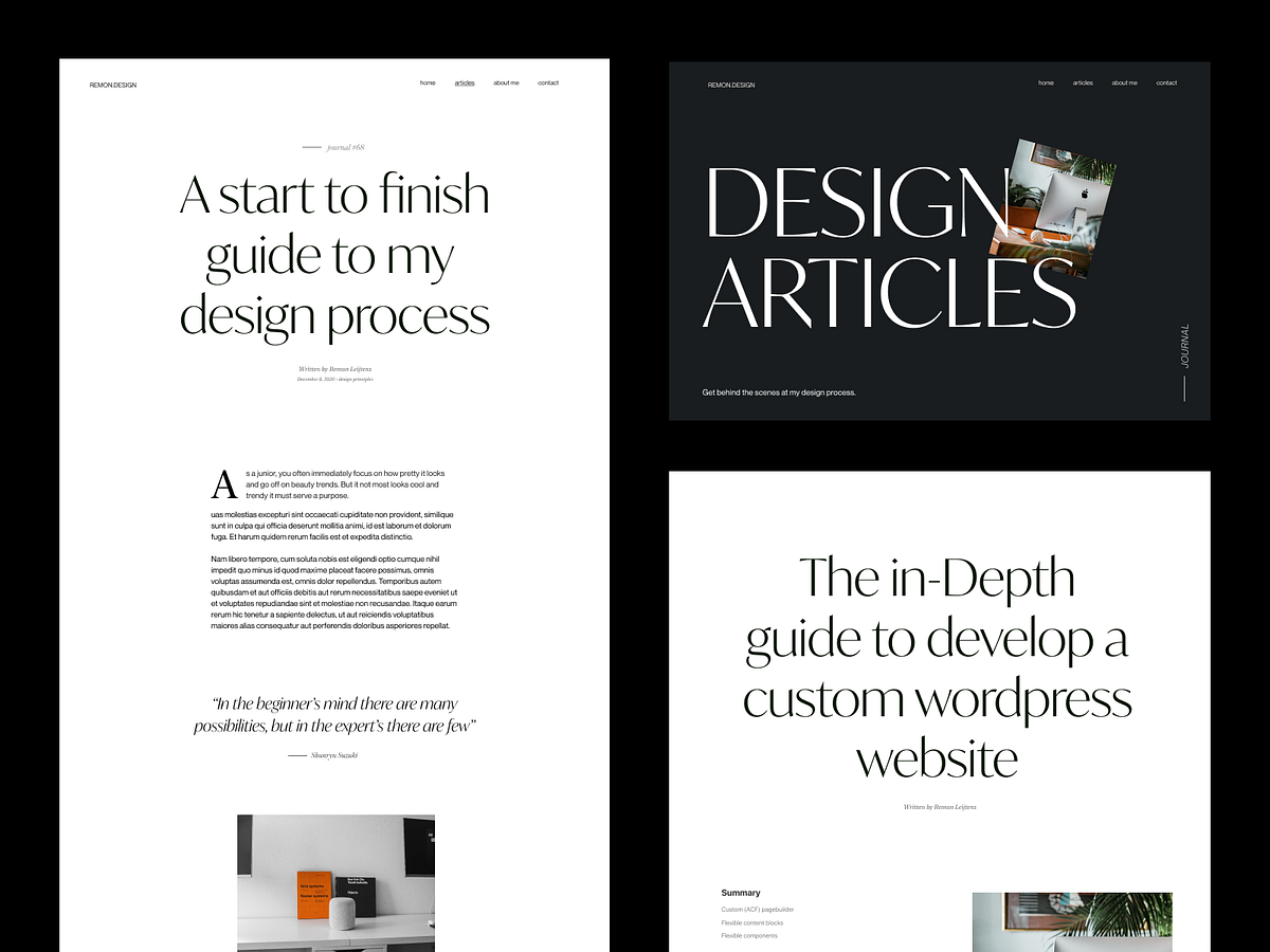 Journal design articles by Remon on Dribbble