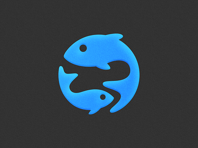 Pisces! aqua blue brand branding figma fish glow grain grainy icon illustration logo logo design marine mark noise pisces sea symbol texture
