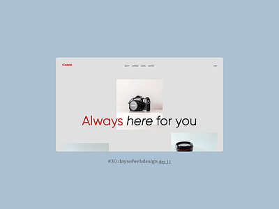 Canon concept landingpage minimal ui user interface ux webdesign webdesigner website website design