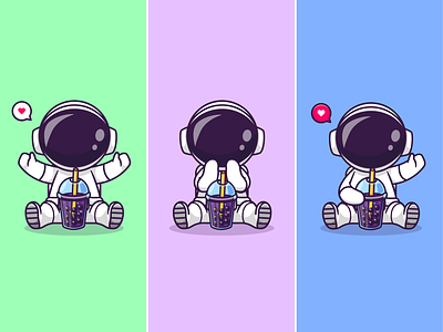 Astronaut boba🧑🏻‍🚀🧋 activity astronaut boba bottle bubble chocolate cute drink food helmet icon illustration logo sitting space space suit spaceman