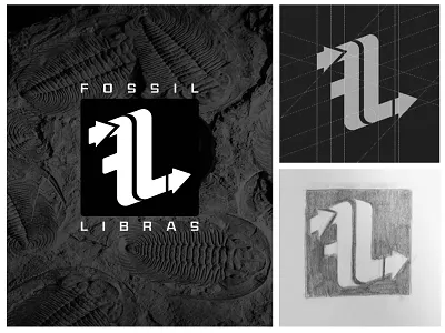 FL Logo blackandwhite brand brandauxin branding business company f logo fl logo flat flat design fossil icon illustration librais line art minimal pen art pencil art typography vector