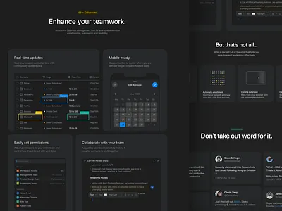 Homepage Layout crm dark dark mode illustration marketing site product ui website website design