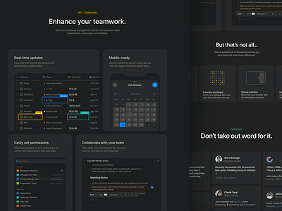 Homepage Layout crm dark dark mode illustration marketing site product ui website website design