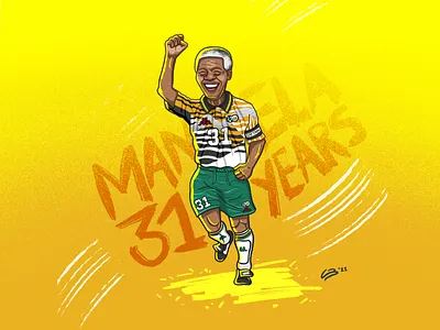 Cultural Classic - Mandela & Kappa ⚽️ classic claudio barreiro digital art digital illustration drawing fifa football freedom goallounge tv illustration johannesburg madiba mandela nelson mandela procreate retro soccer south africa sport sports