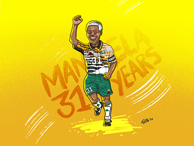 Cultural Classic - Mandela & Kappa ⚽️ classic claudio barreiro digital art digital illustration drawing fifa football freedom goallounge tv illustration johannesburg madiba mandela nelson mandela procreate retro soccer south africa sport sports