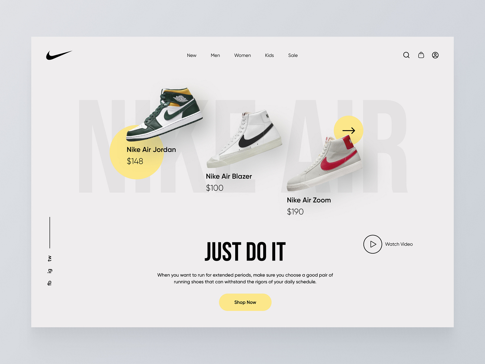 Nike Website Ui Redesign by Al Nadir for Onixlab on Dribbble