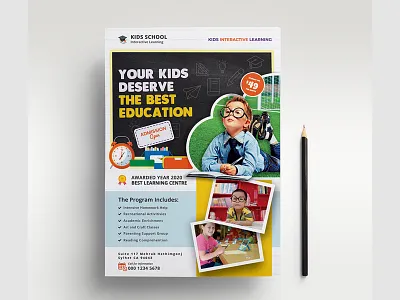 Kids Education Flyer activities admission art class brochure camp children college dancing class education flyer enrolment flyer group junior kids education flyer kids flyer kids party kids school flyer kindergarten leaflet