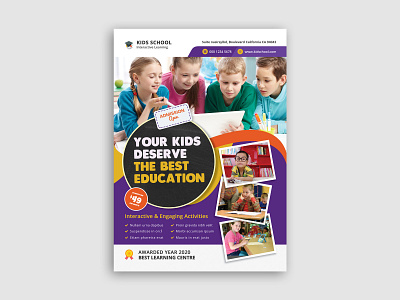 Kids Education Flyer activities admission art class brochure camp children college dancing class education flyer enrolment flyer group junior kids education flyer kids flyer kids party kids school flyer kindergarten leaflet