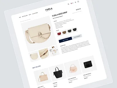 Furla online store redesign bag button cart clean ecommerce online online marketing online shop online shopping online store product product page prototype shop shopping app shopping cart store store design