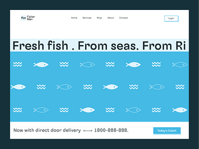 FisherMen - Fish Sales Website ecommerce fish fisherman fishermen fishes fishing minimal online food online food delivery online food order online food ordering online shop online store typography webdesign website