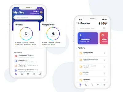 File manager chart clean debut document dohnut chart files folder ios manager managment minimalistic mobile ui shot synchronization ui ux
