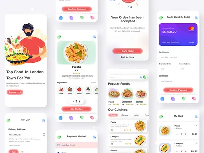 Resturant Mobile App android app design branding design design app design art food app gradient illustration ios app design landing page landing page ui typography ui ui ux design uidesign ux web webdesign website wordpress