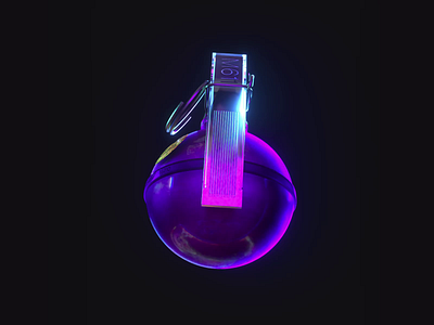 Powder App : 🙂 Grenade 3d animation c4d grenade lights neon neon lights octane videogames