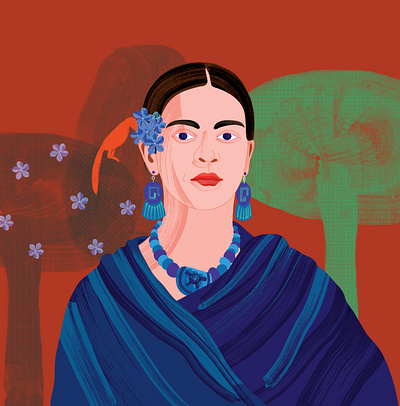 Celebrating Frida - podcast illustration concept drawing illustration podcast podcast art podcast cover simple