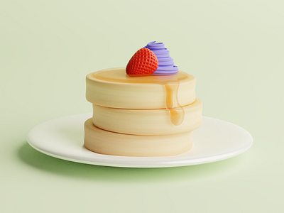 Pancake Realistic 3D Design 3d 3d art 3d design 3d illustration bakery blender cake pancake pastry