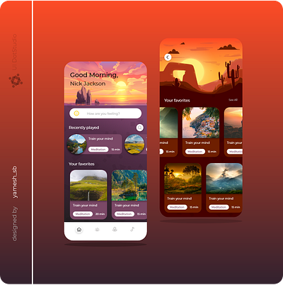 meditation app animation app art branding design illustration illustrator ui ux vector