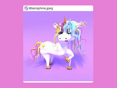 ✨Unicorn with hamburger shoes✨ 3d 3d animation 3d art 3d artist 3dmodelling c4d colorful fairy fantasy modelling pastel pastel colors unicorn