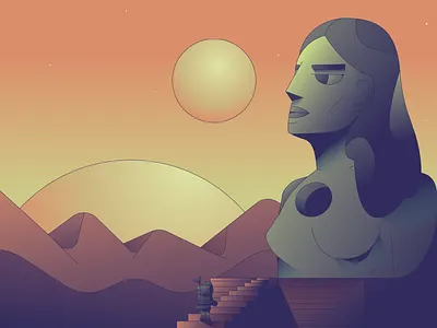 Athena abstract badge branding character flat gradient illustration illustrator minimal simple