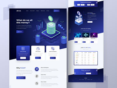 Crypto Landing Page UI bitcoin buy crypto crypto exchange crypto wallet cryptocurrency dark design landing page light sell trade ui ux webui