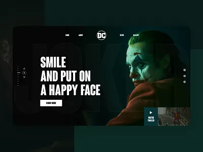 Joker Movie Website batman big type black cinema comics concept dark dc dc comics film hbo homepage imdb joaquin phoenix joker minimalistic movie netflix trailer website