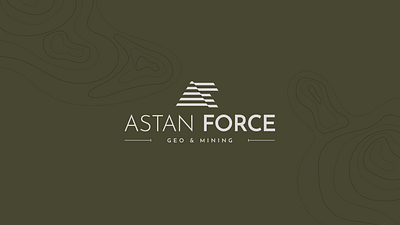 Astan Force brand branding curves design geo geology geometric geometry golden ratio green letter a letter f logo logotype map mining symbol topography