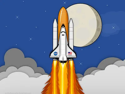 NASA Space Shuttle design illustration nasa poster shuttle space spaceship vector