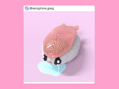 Sad-shimi 😪🍣💗 3d 3d animation 3d art 3d artist 3dmodelling c4d colorful fairy fantasy modelling