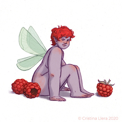 Berry the fairy art arte artist artwork berries berry character design characterdesign dibujo fairy hada illustration ilustracion ilustración ios painting pintura raspberries raspberry