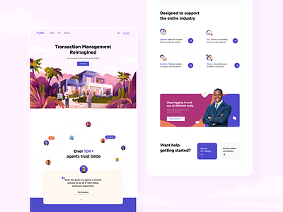 Glide Web Design california cuberto design house illustration landing landingpage real estate ui uiux ux web web design website design websitedesign