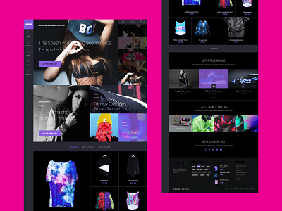 Dark homepage for Spesh eCommerce website / Glitch black dark ui dress ecommerce featured gilrs glitch homepage sexy shop stay connected store superstar theme typography ui uidesign ux web website design