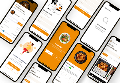 Food mart app design illustration illustrator minimal typography ui ux vector website