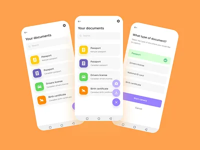 MIDO's UI design screens analyse app capture design document scanner documents ocr optical character recognition save scan ui upload ux
