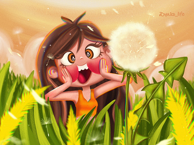 Summer YuKo/Dandelion artist artwork brand character card cartoon cartoon character character drawing fan happy illustration procreate procreate art summer summertime