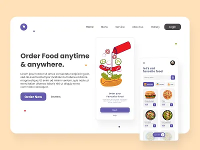 Food App Landing Page app app design app development company contactus food app food delivery food delivery app home page home pagedesign landing landing page landingpage page builder smartdesign web webdesign website website design website development