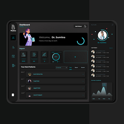 Dashboard - Medical Dashboard app dashboard dashboard app dashboard design dashboard ui design medical app medical design mockup mockups ui uidesign uiux uiuxdesigner uxdesign webdesign