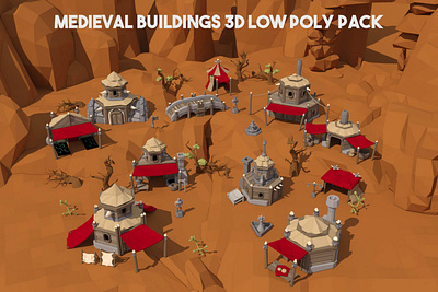 Orc Settlement 3D Low Poly Pack 3d 3d art building fantasy gamedev indie game low poly low poly lowpoly lowpolyart
