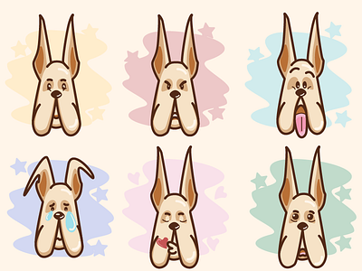 Mr dog emotions art artwork character dog emotion illustration illustrator sticker vector