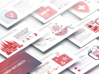 Cyber Security - PowerPoint Infographics Slides attack business cloud coding computer crime cyber firefall hackers internet laptop mobile network padlock security spy virus website wireless