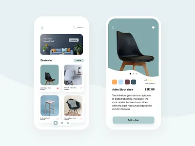 Online Furniture UI/UX Mobile Design chairs color design figma furniture furniture app furniture design furniture store furniture website mobile app mobile design online shop online shopping shopping app sofa typogaphy ui uiux uxdesign uxdesigner