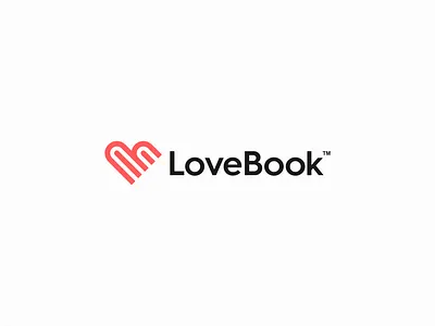 LoveBook | Logo Design book branding creative design geometry heart icon library logo love lovebook mark page paper symbol web wordmark