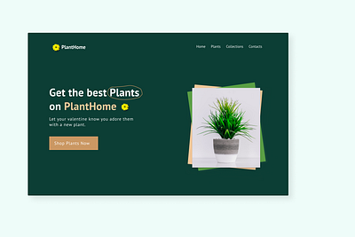PlantHome animation dailyui design illustration minimal plant plantdesign typography uidesign ux webdesign website