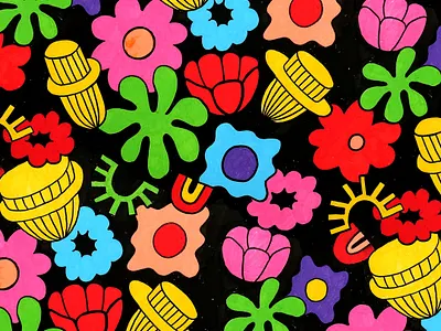 Flowers acrylic color flowers paint paintpen pattern posca