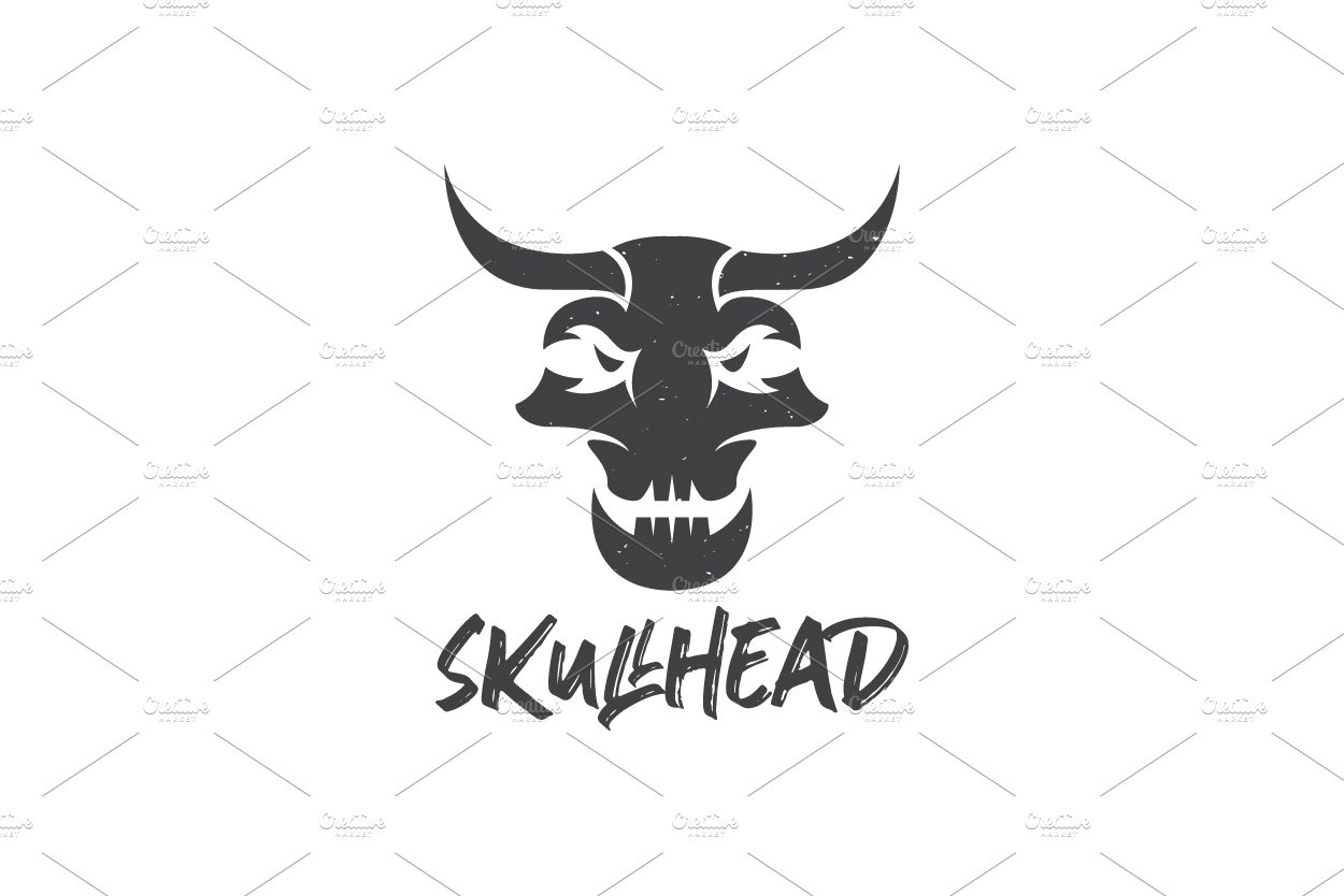 herbivore head skull logo design by devastd on Dribbble