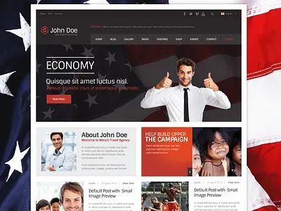 Wench FREE Political PSD Website Theme goverment politic politics president webdesign website website concept website design